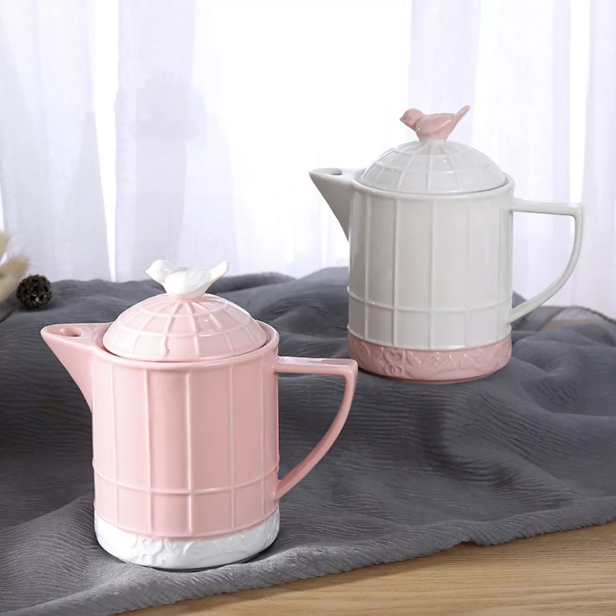 Little Birdy Tea Pot|Pink&White