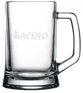 ~ Mainz 22oz heavy base clear glass handled mug - Bulk Packaging/ Pallet