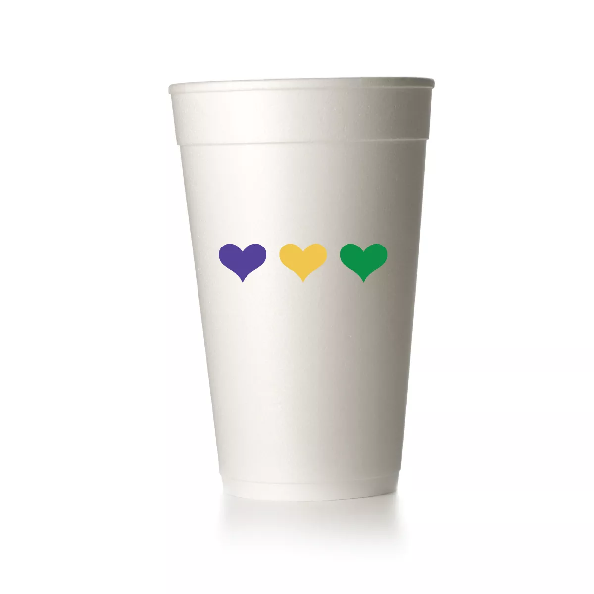 Mardi Gras Hearts Cups|Foam&Frost Flex