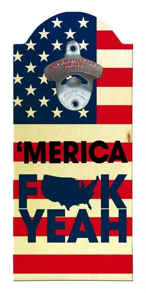 ‘Merica Wooden Bottle Opener with Magnetic Cap Catcher