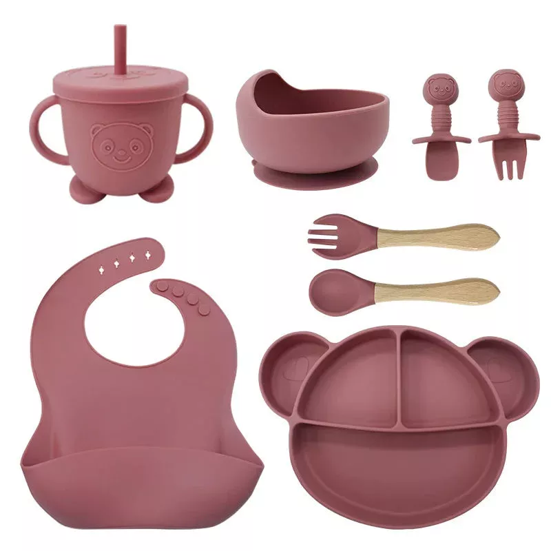 Mickey Mouse Silicone Bibs and Baby Feeding Set