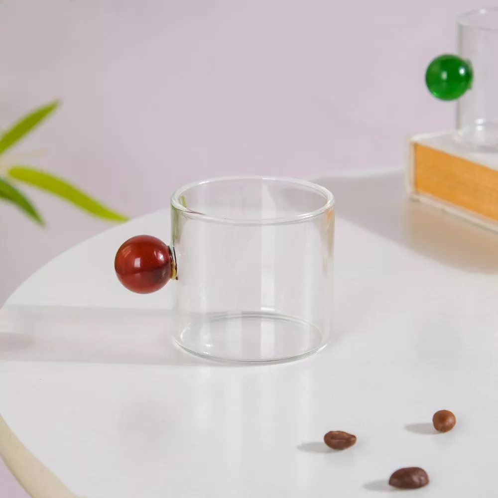 Mini Espresso Shot Glass Cup Red 70ml