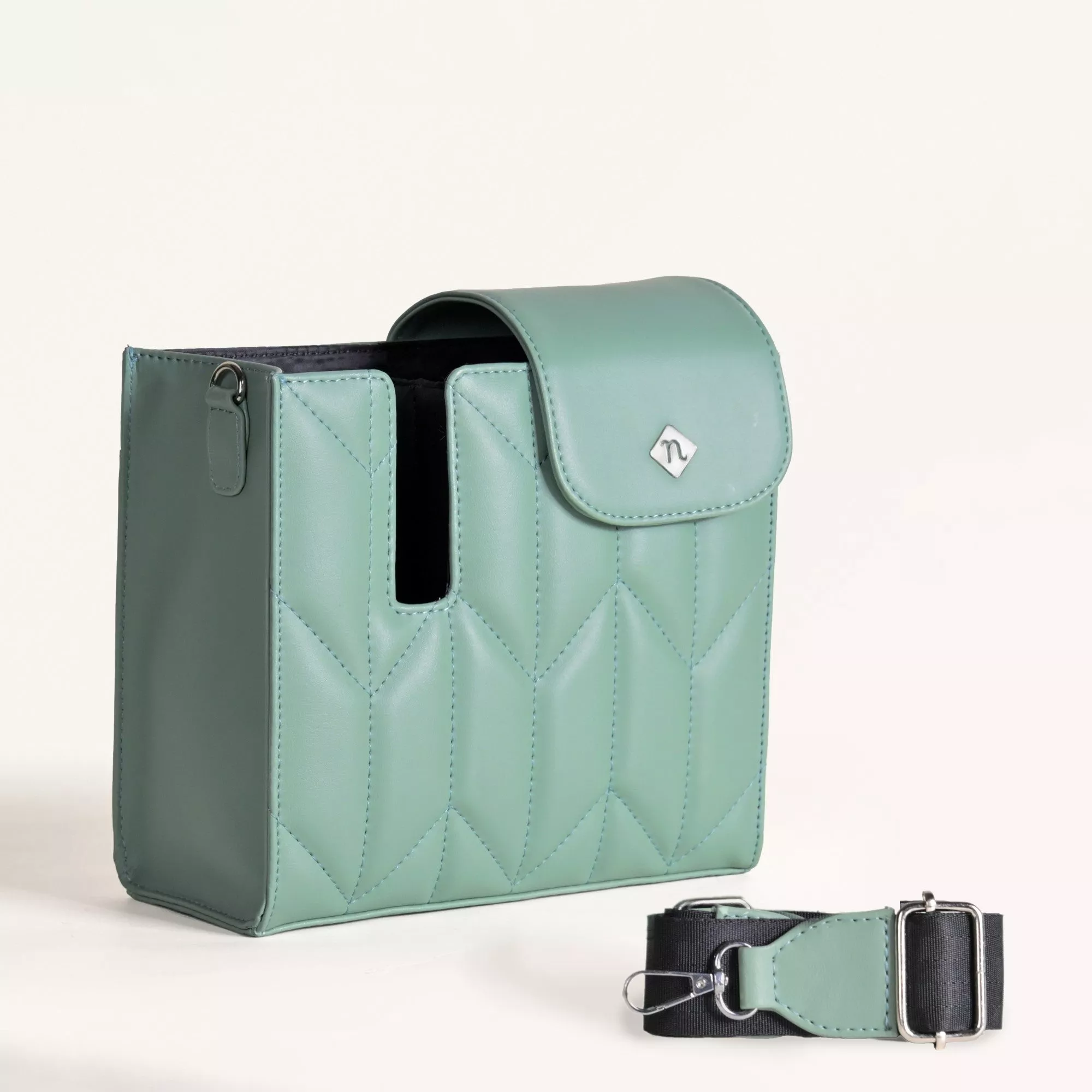 Mint Green Water Bottle Bag With Sling