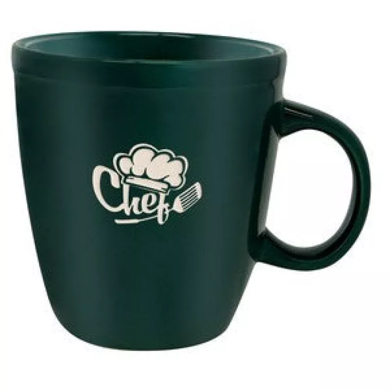 Mocha 19oz green ceramic mug -Etched