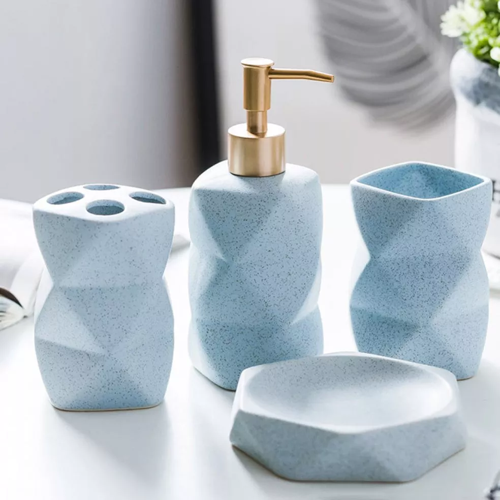 Modern Bath Set|Blue&Pink&White