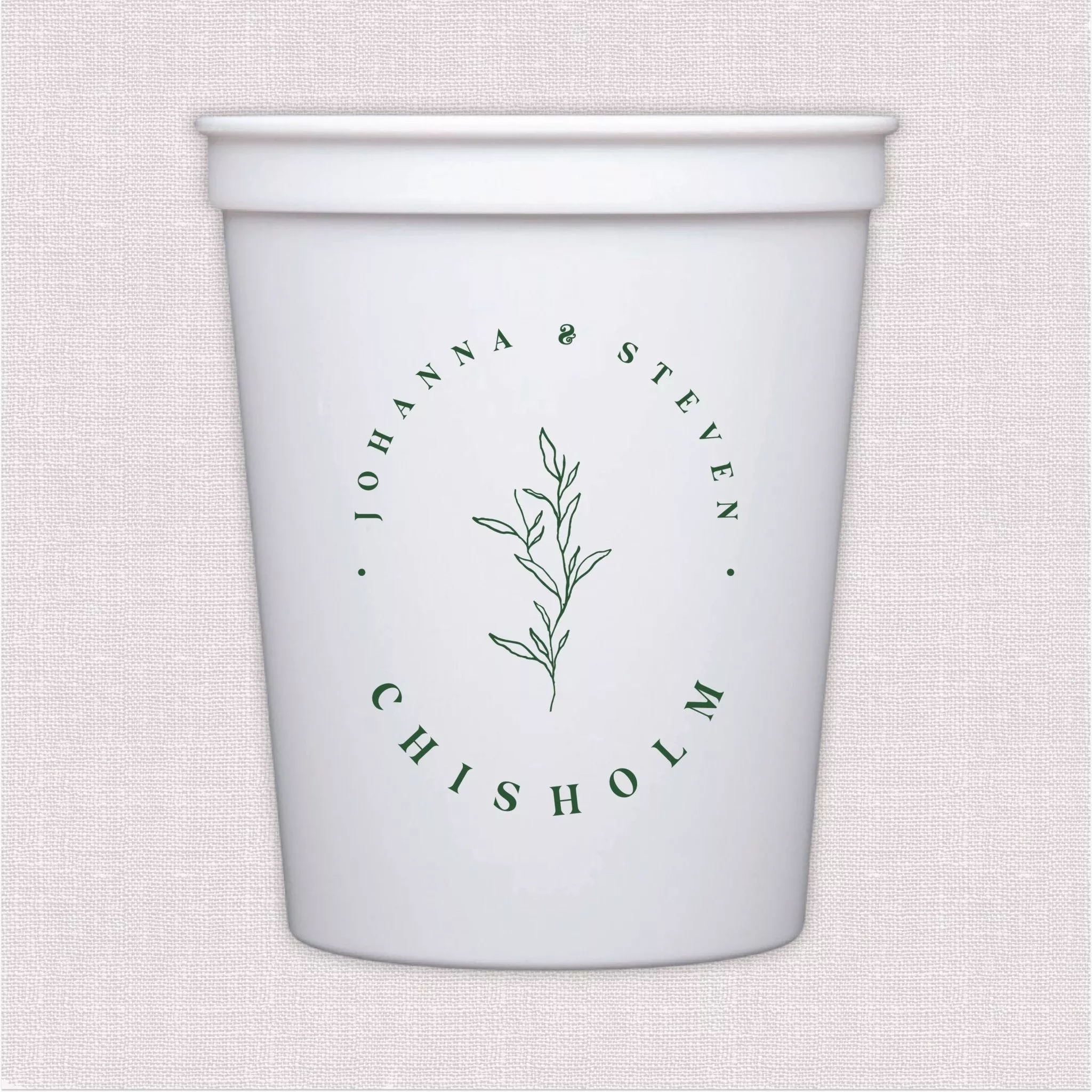 Modern Botanical Wedding Stadium Cups