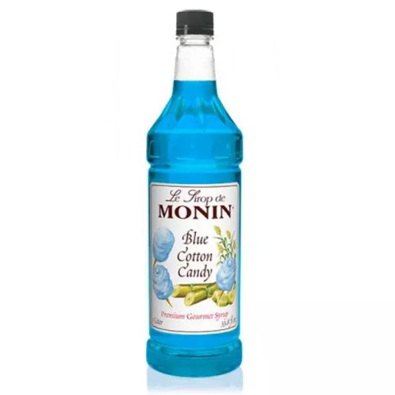 Monin Blue Cotton Candy Syrup Bottle - 1 Liter