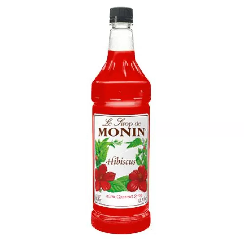 Monin Hibiscus Syrup Bottle - 1 Liter