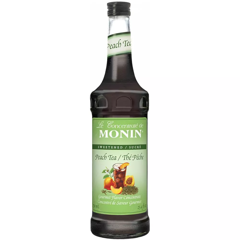 Monin Peach Tea Concentrate Syrup Bottle - 750ml