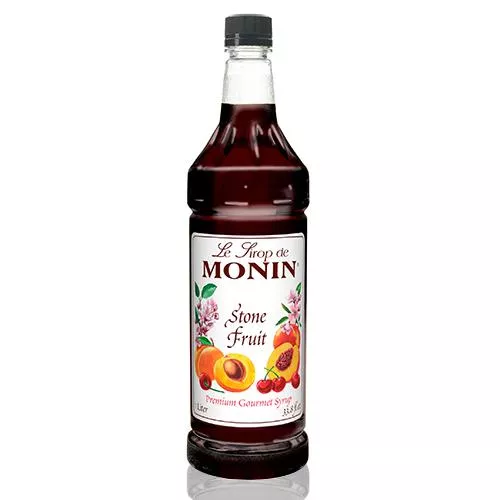 Monin Stone Fruit Syrup Bottle - 1 Liter