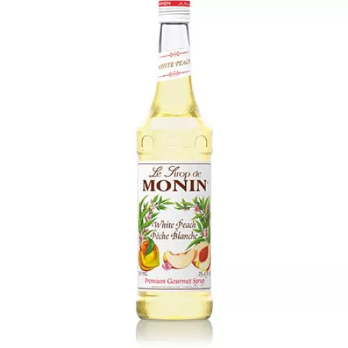 Monin White Peach Syrup Bottle - 750ml