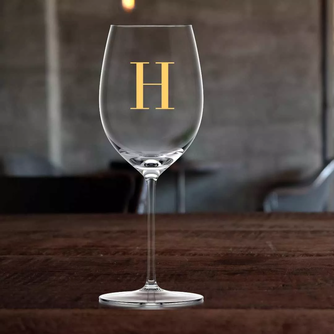 Monogrammed Wine Glasses Personalized Red White Wine Glass - Monogram