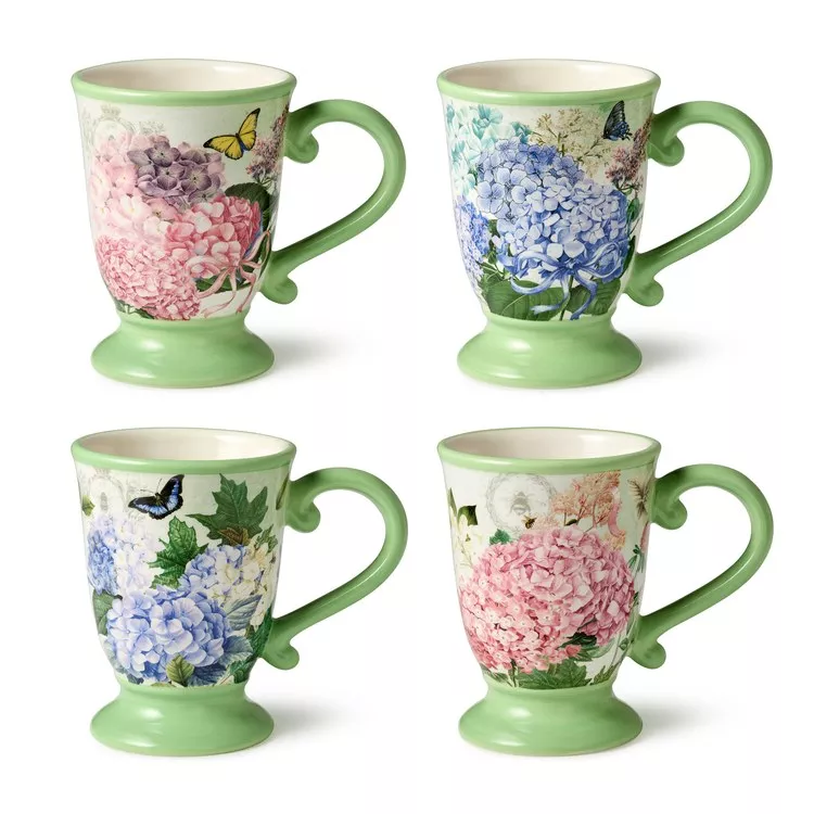 Mug Set Garden Path 4 Piece 14 Ounce Multicolored