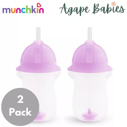 Munchkin Weighted Flexi-Straw Cup 10 Oz - Purple (Pack Of 2)