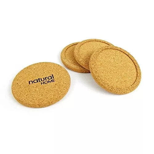 Natural Home Decor Cork Coaster, Set of 4