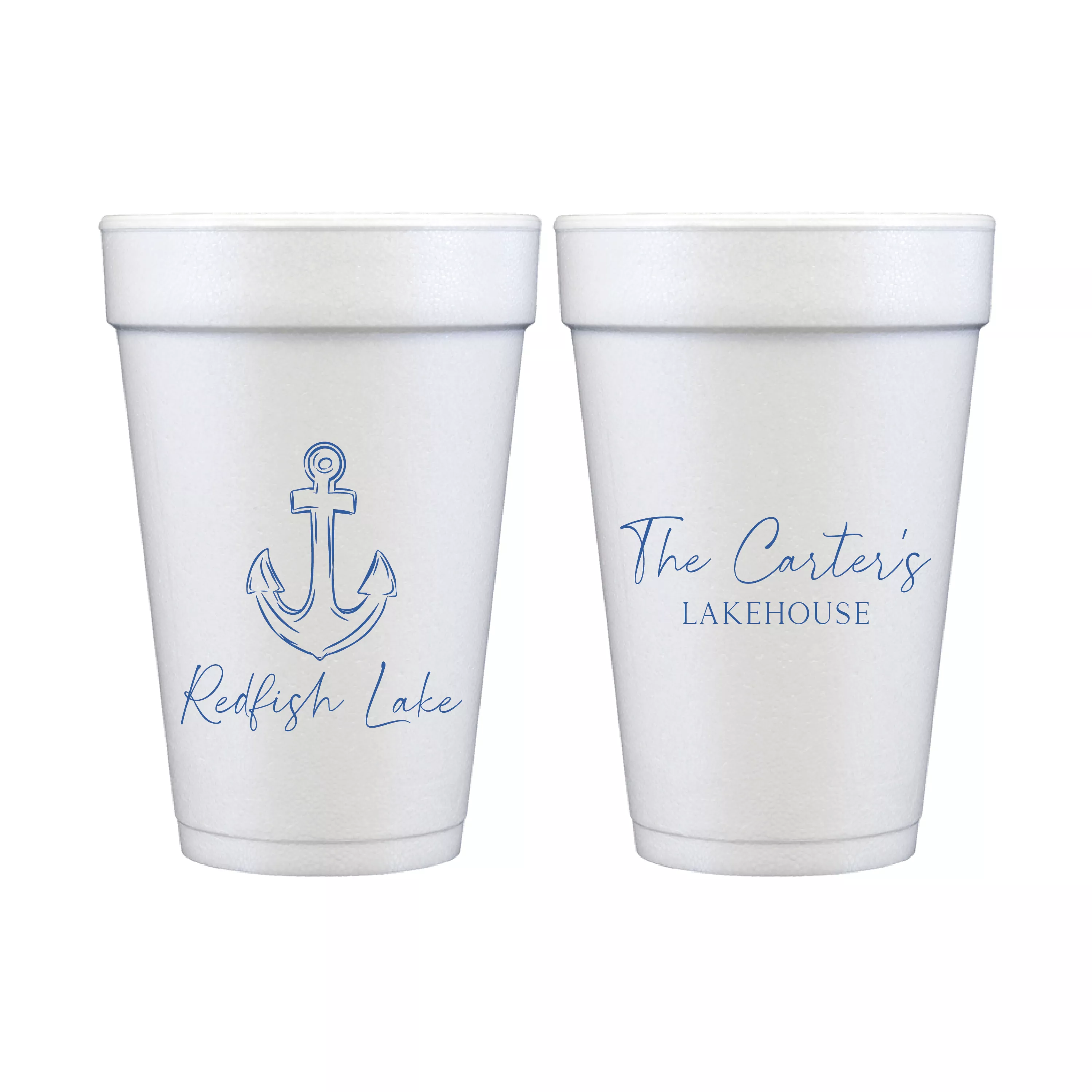 Nautical Lakehouse Foam Cups
