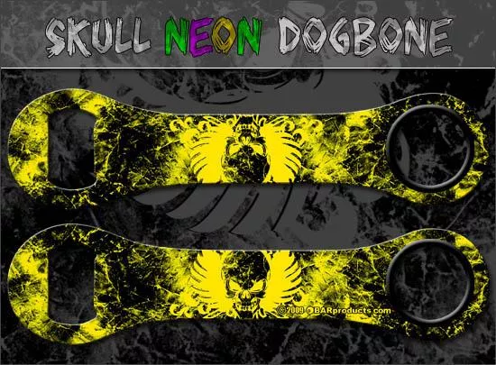 Neon Winged Skull Dog Bone Opener
