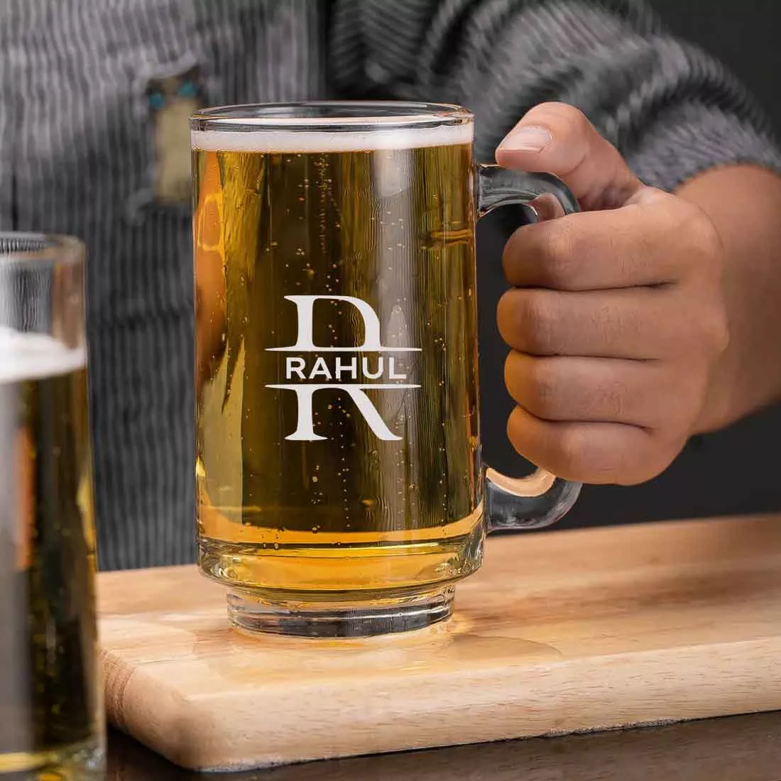 Nutcase Custom Beer Glasses-Engraved Beer Cup with Initial, Name