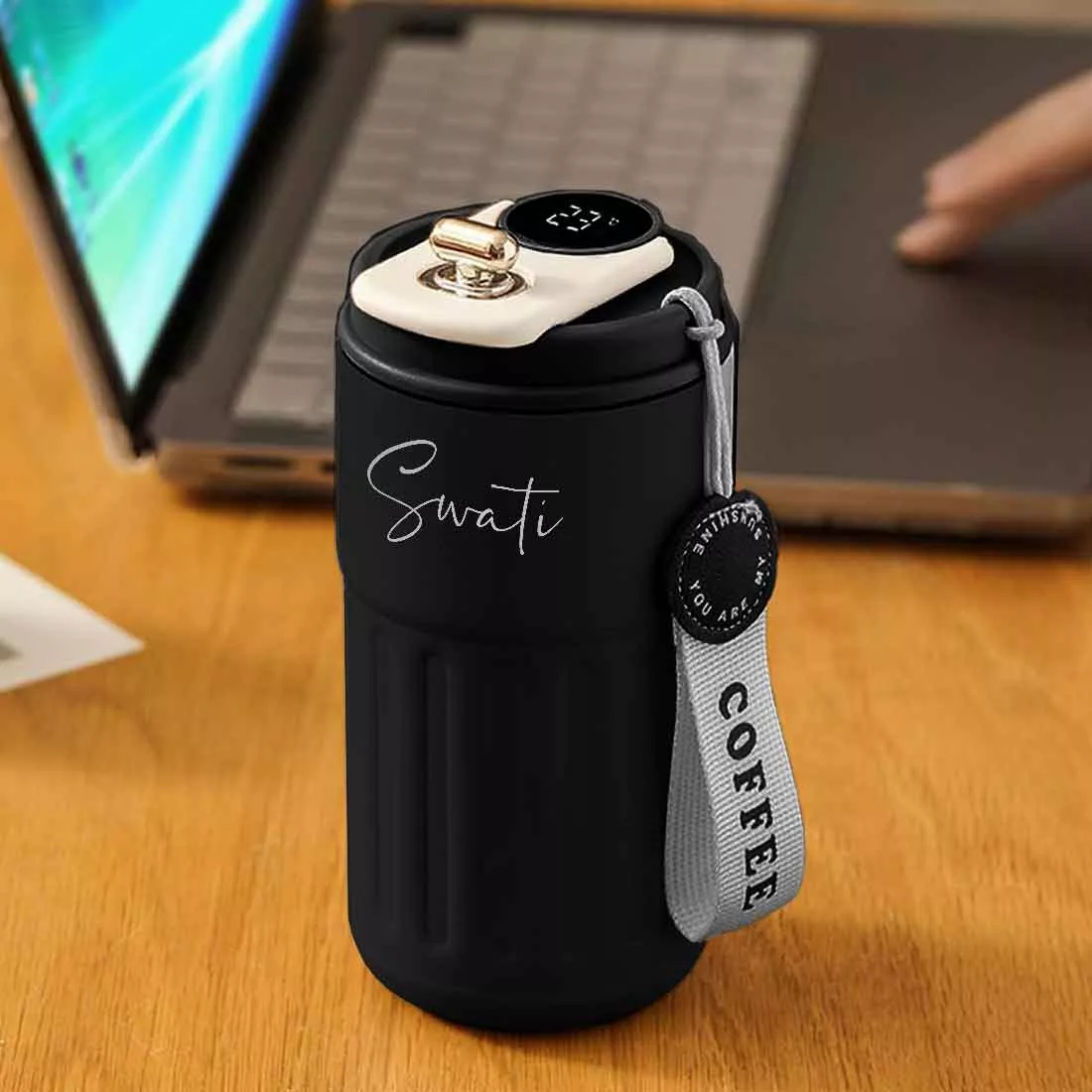 Nutcase Personalised Tumbler with Temperature Display-Made with 304 Stainless Steel-500ml