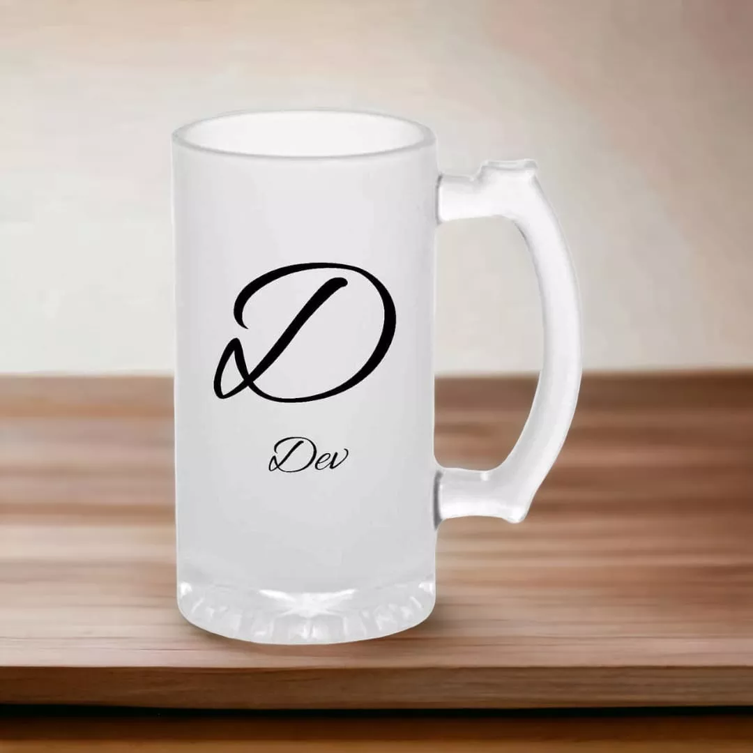 Nutcase Personalized Beer Mug- 473 ML - Add Your Name - Initials Monogram Name