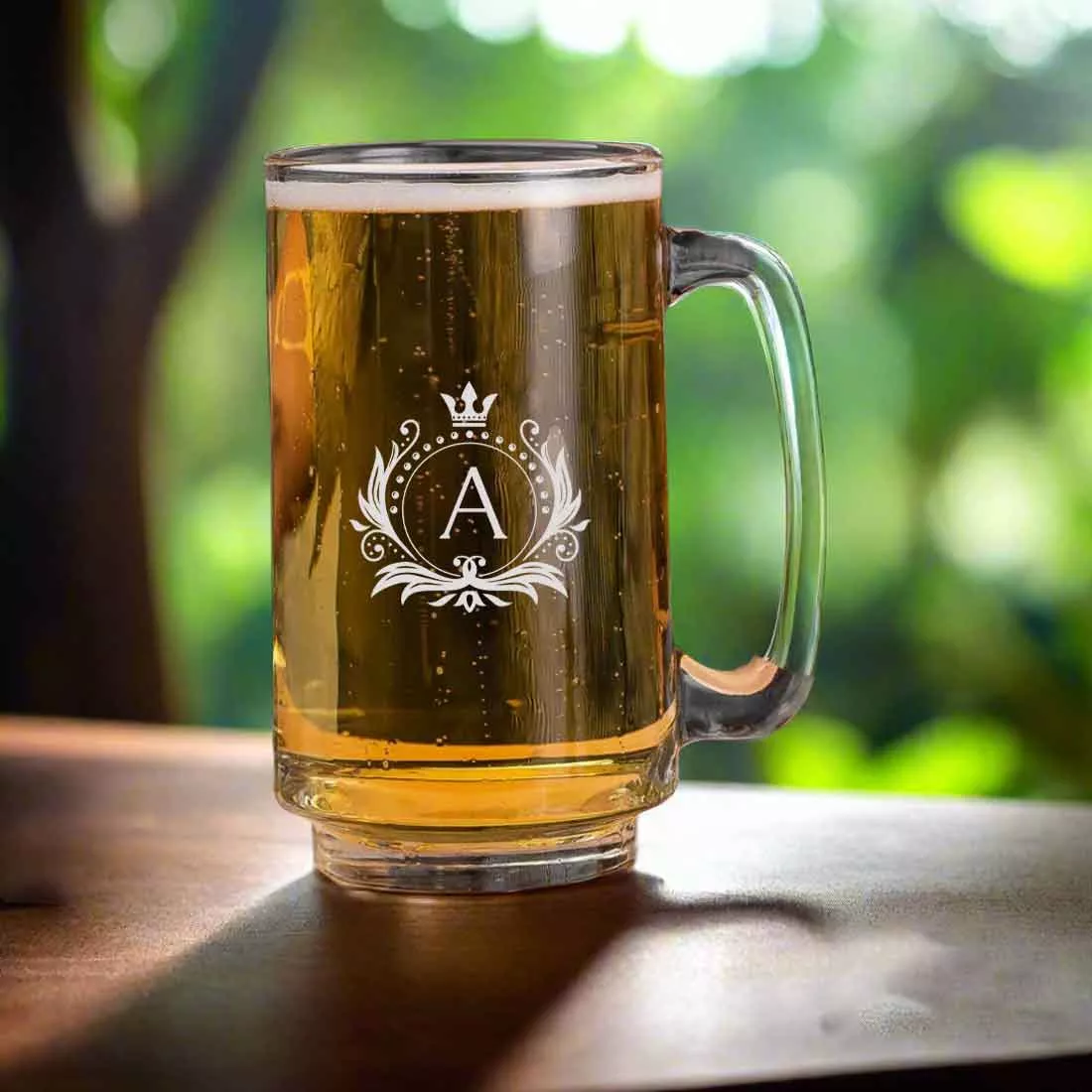 Nutcase Personalized Beer Mug-Engraved Beer Cup with Initial