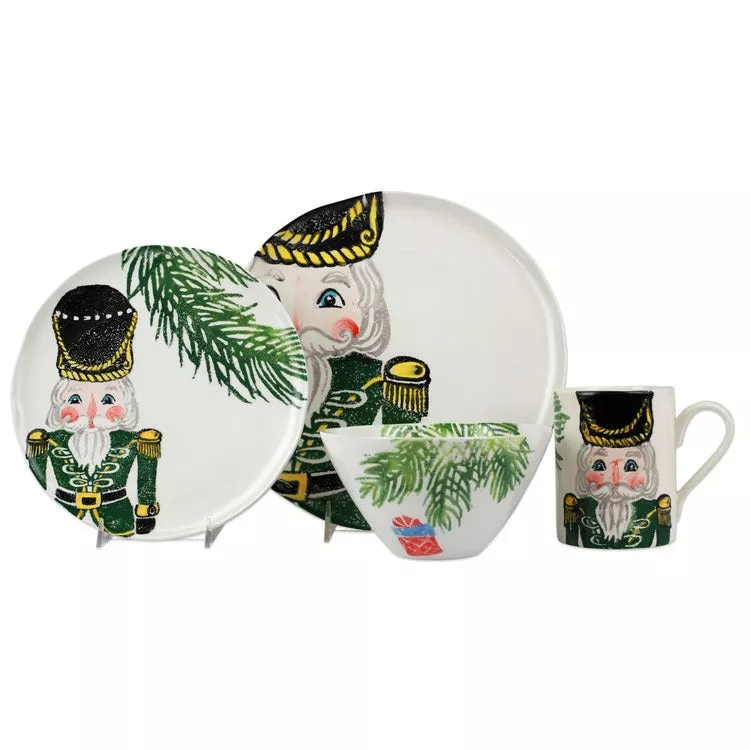 Nutcrackers Green Four-Piece Place Setting