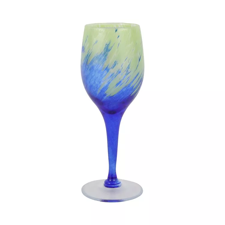 Nuvola Green and Blue Wine Glass