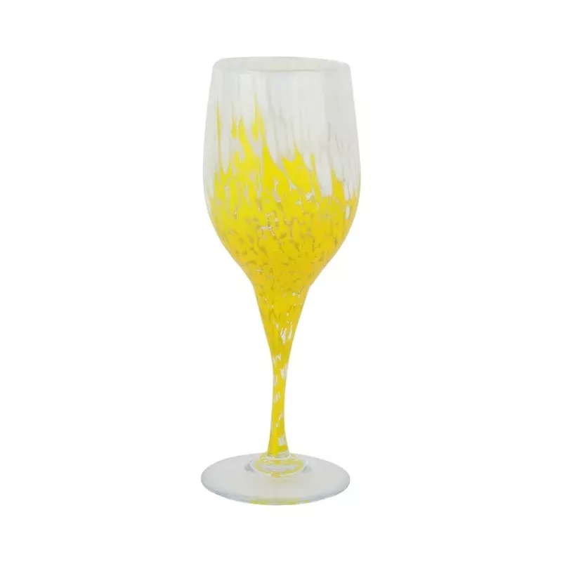 Nuvola White and Yellow Wine Glass