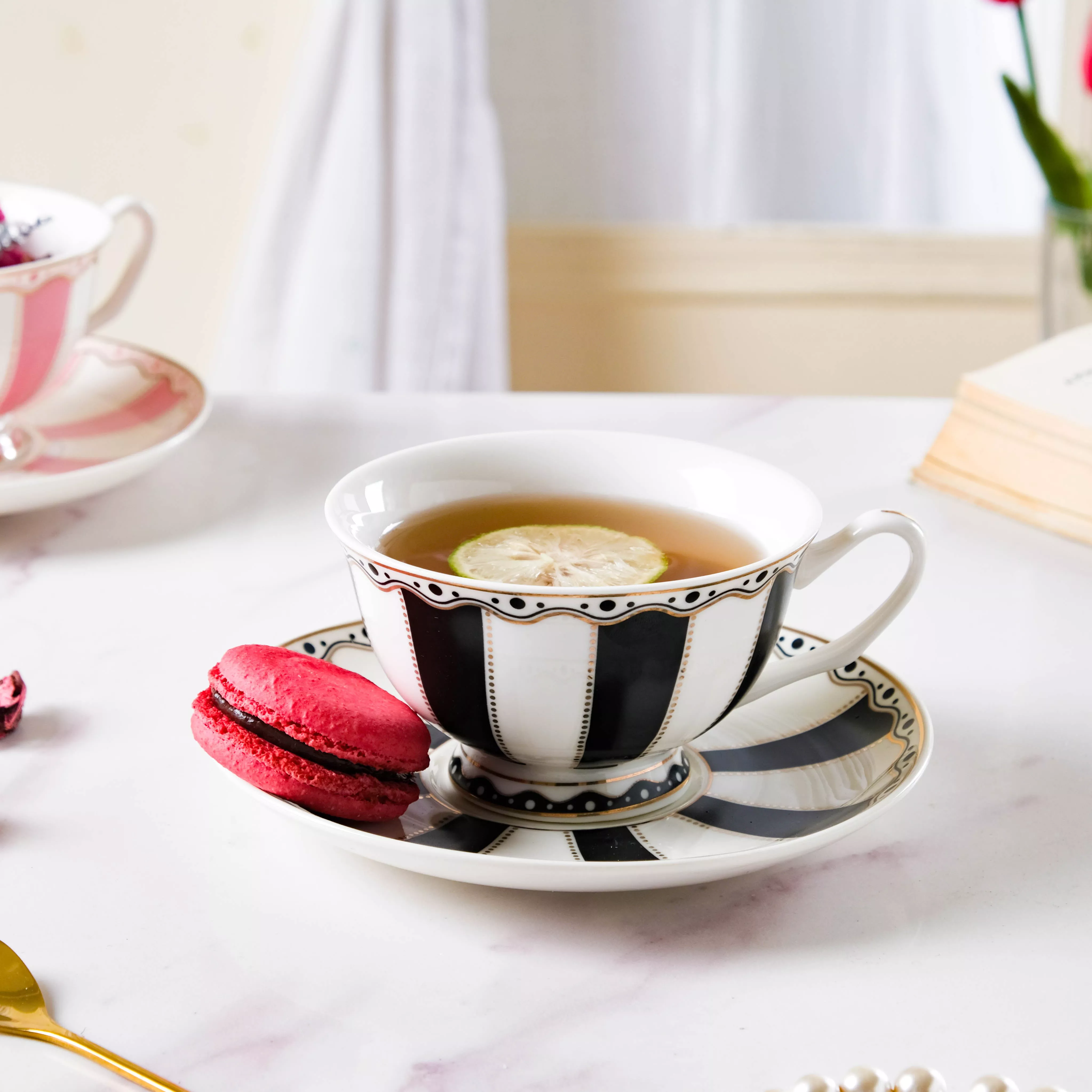 Opal Black Cup and Saucer Set 150 ml