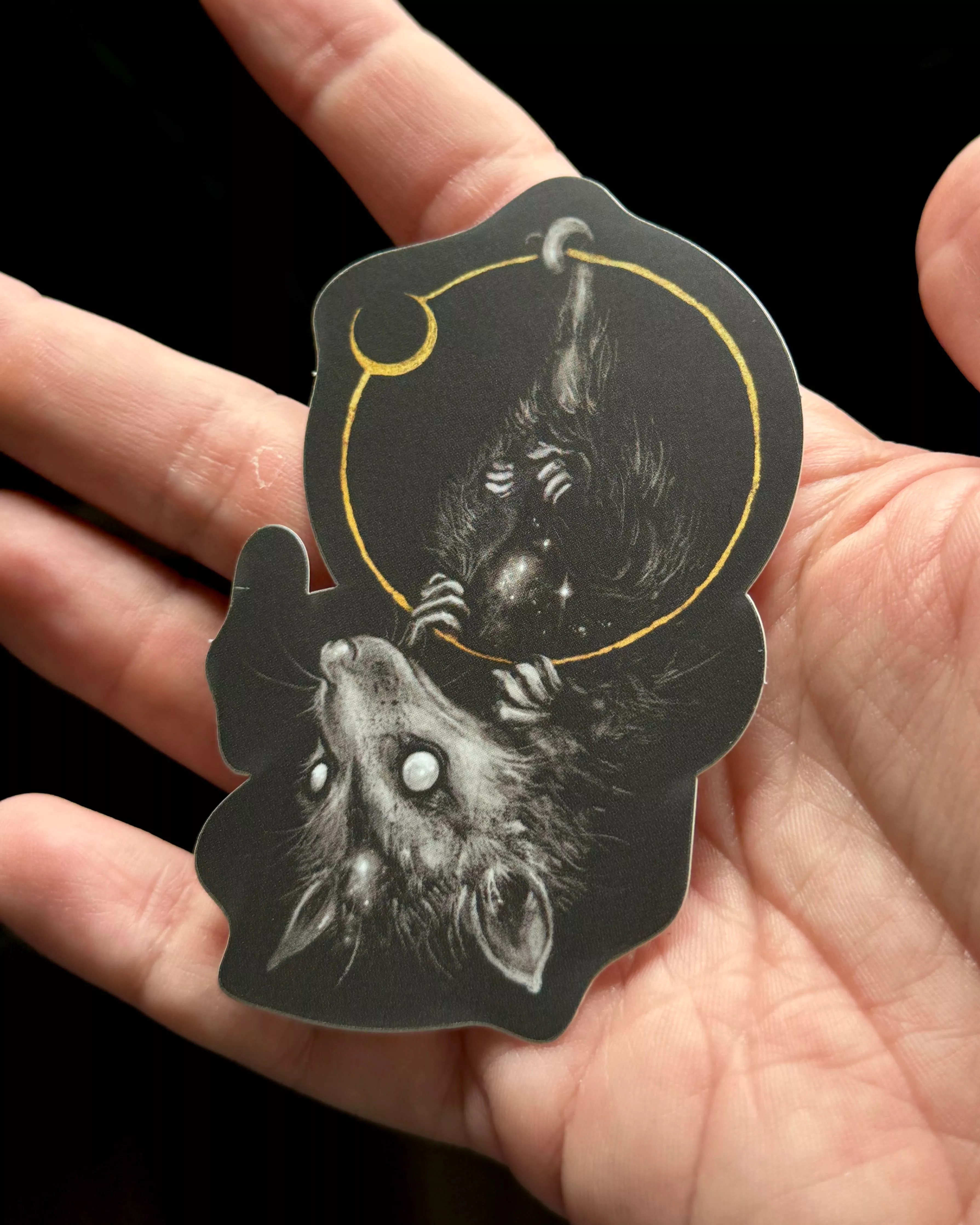 Opossum and Moon Sticker