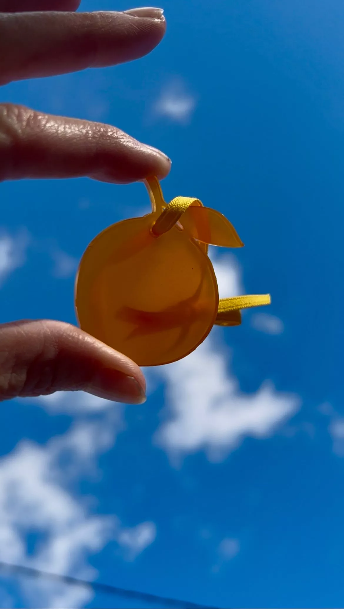 Orange Ornament, Upcycled from Pill Bottles