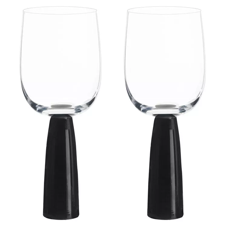 Oslo Wine Glasses Set of 2 - Black