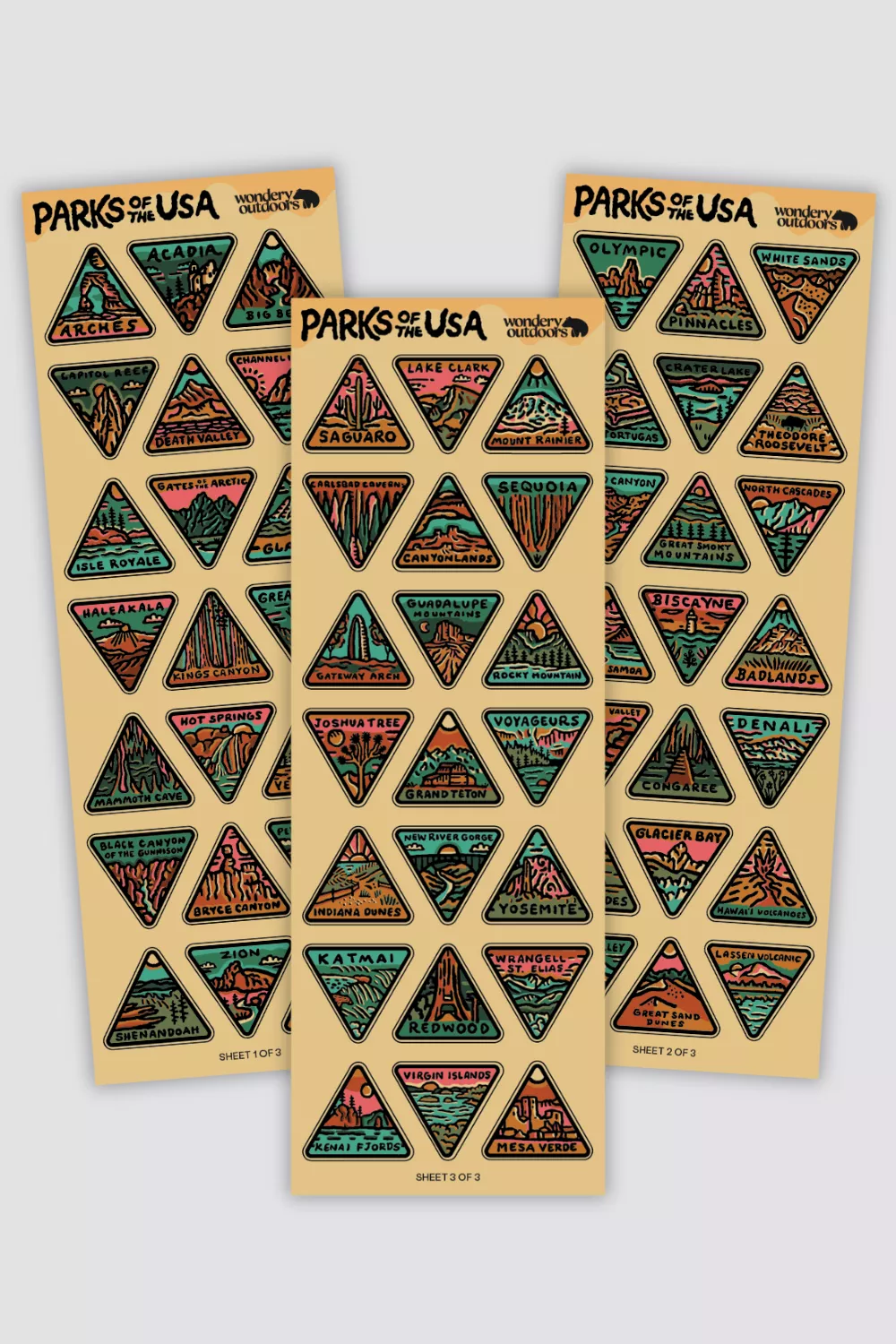 Parks of the USA Sticker Sheets | Limited Edition