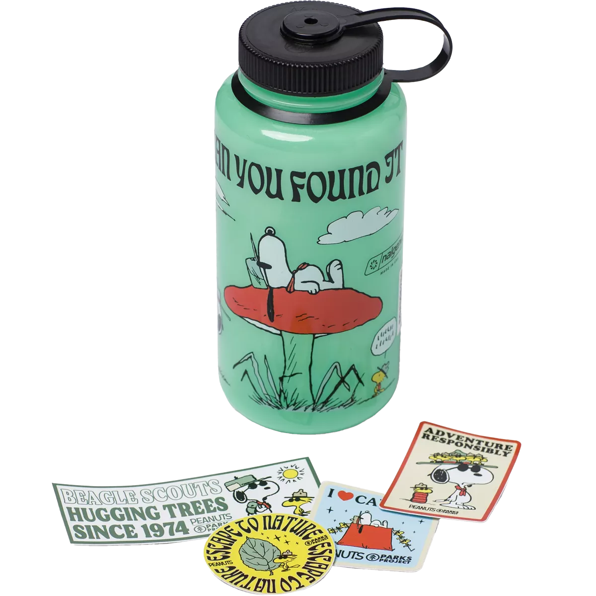 Peanuts x Parks Project Recycled Water Bottle and Sticker Pack