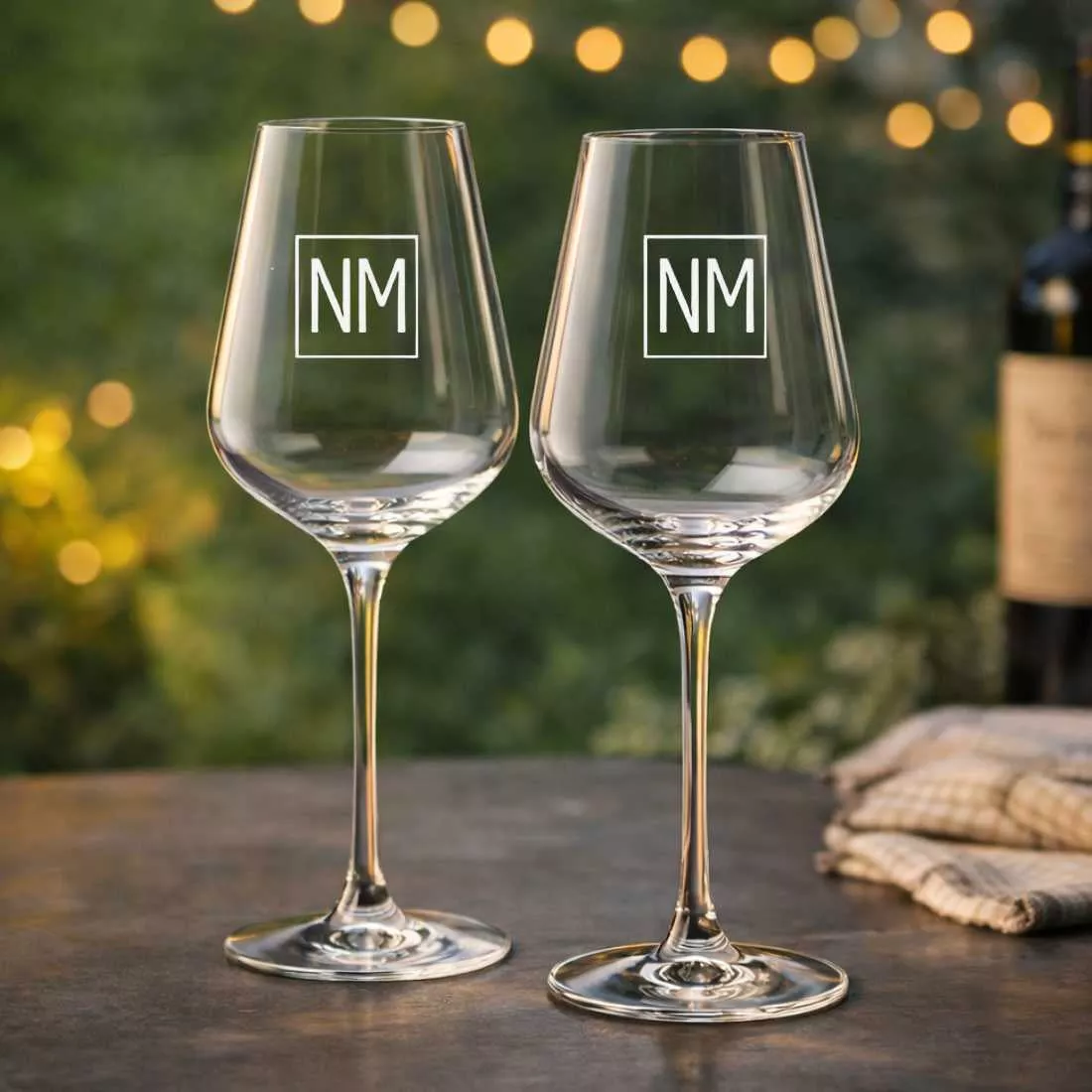 Personalised Wine Goblet Engraved with Initial - Premium Wine Glasses