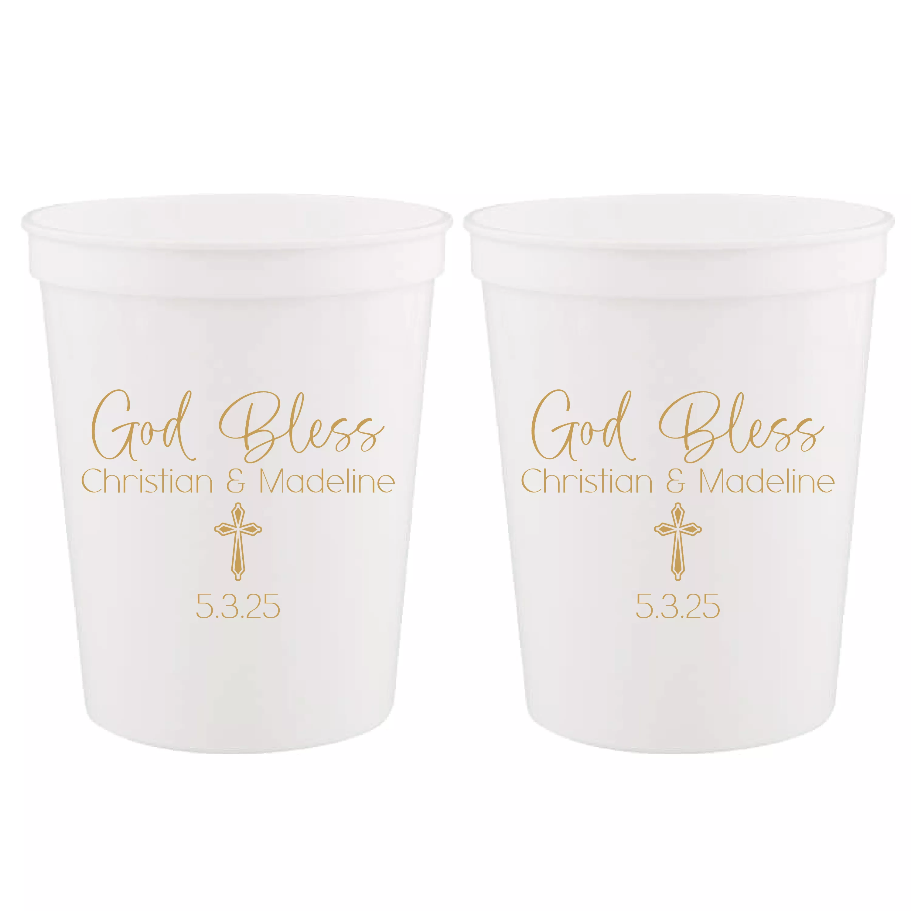 Personalized Christening/Baptism Stadium Cups