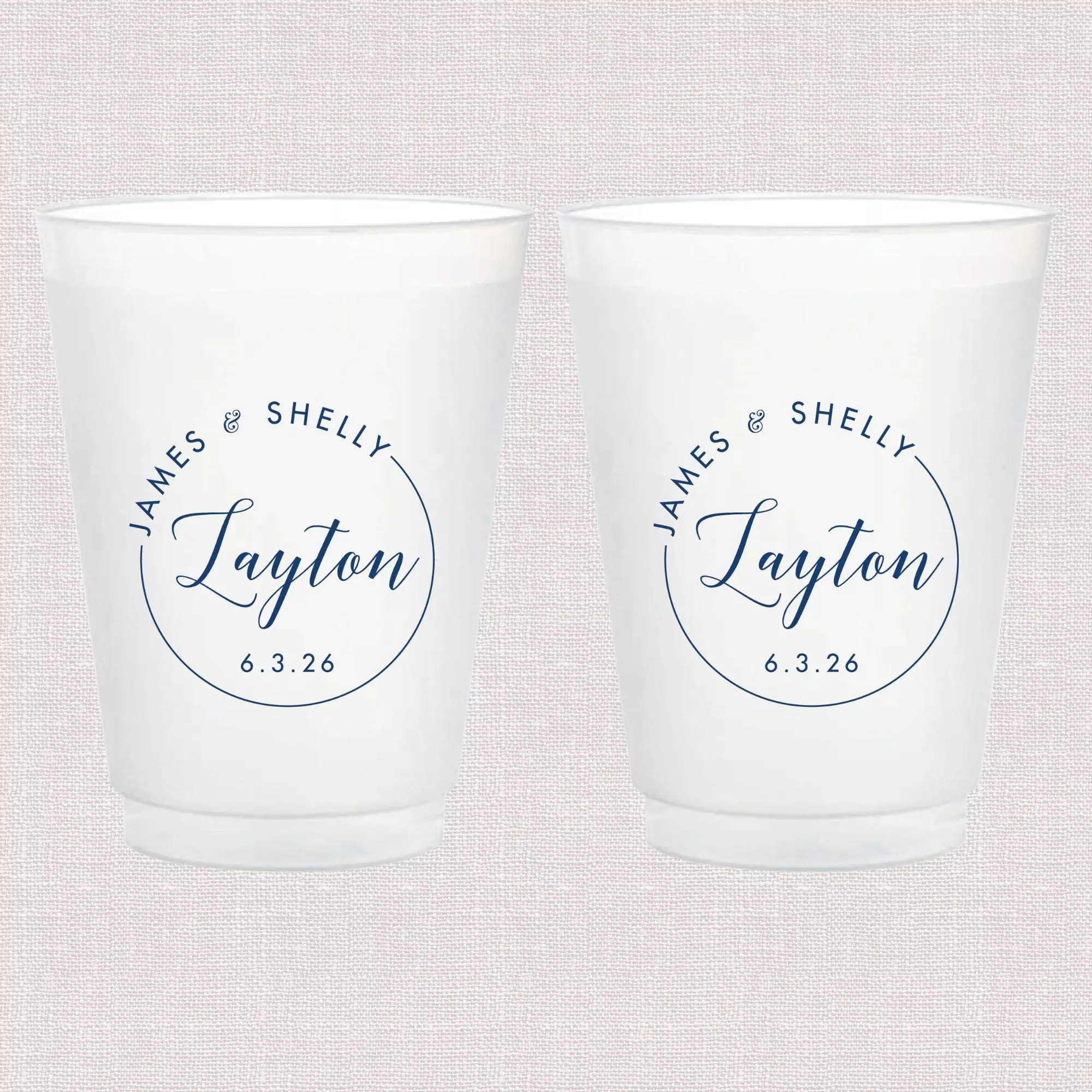 Personalized Circle Monogram Wedding Cups