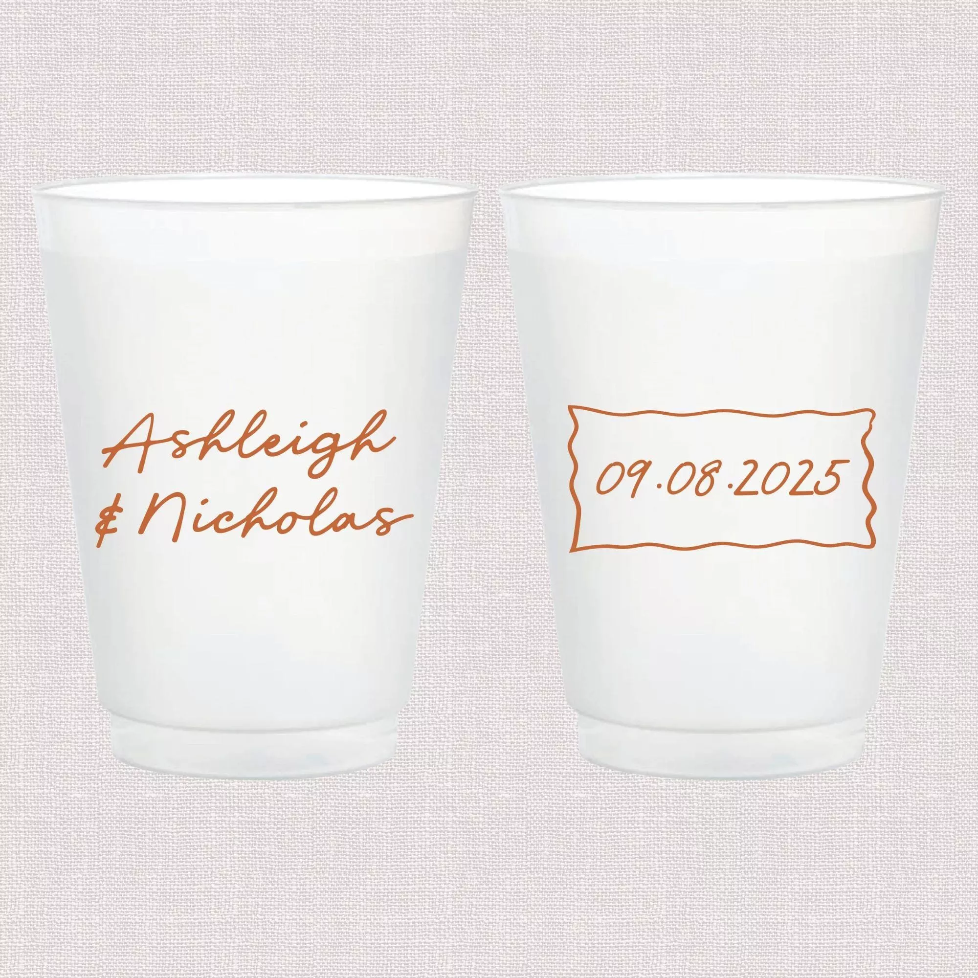 Personalized First Names Shatterproof Wedding Cups