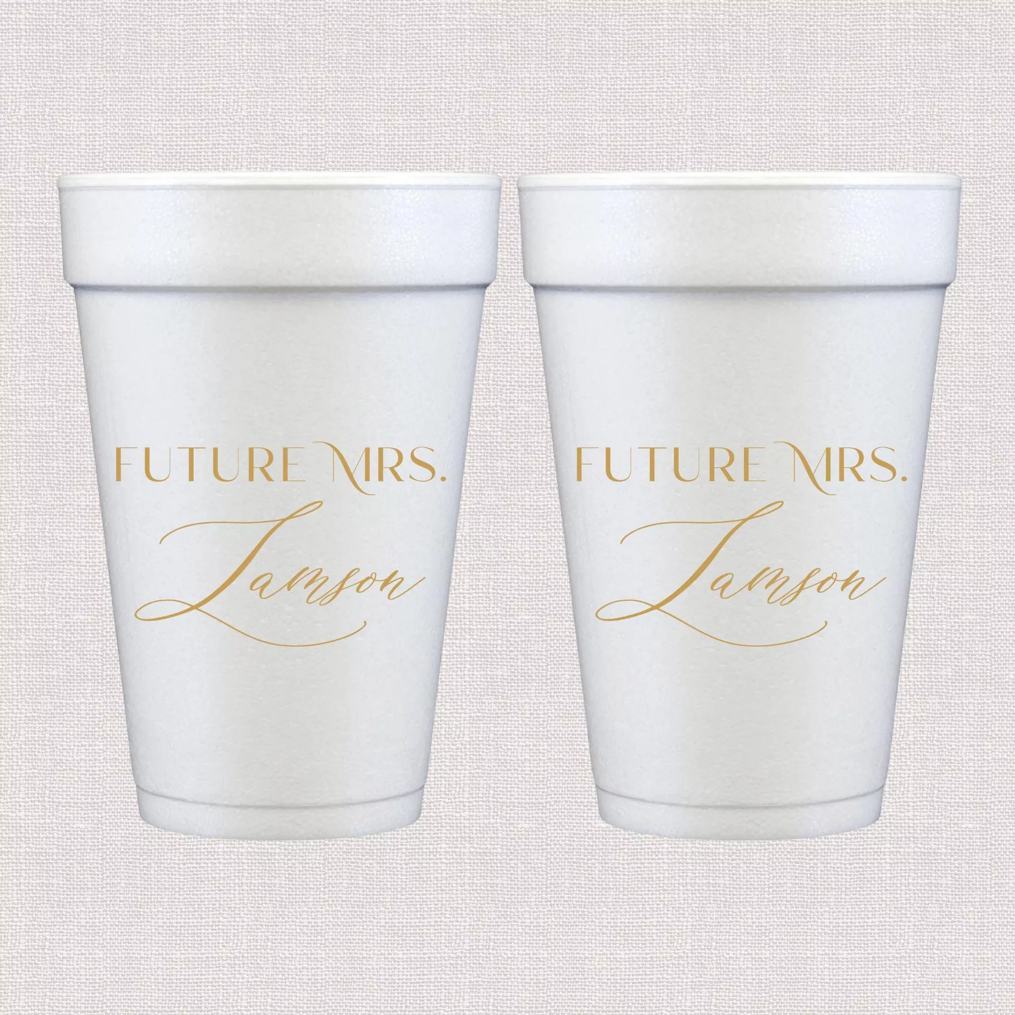 Personalized Future Mrs Bridal Shower Foam Cups