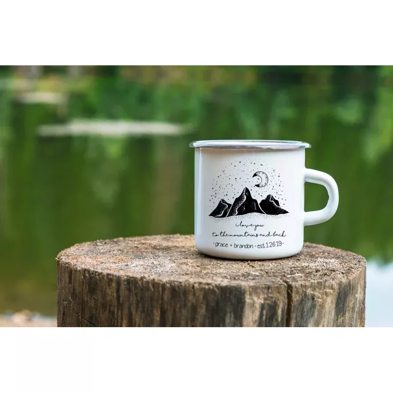 Personalized I Love You Design Camping Coffee Mug