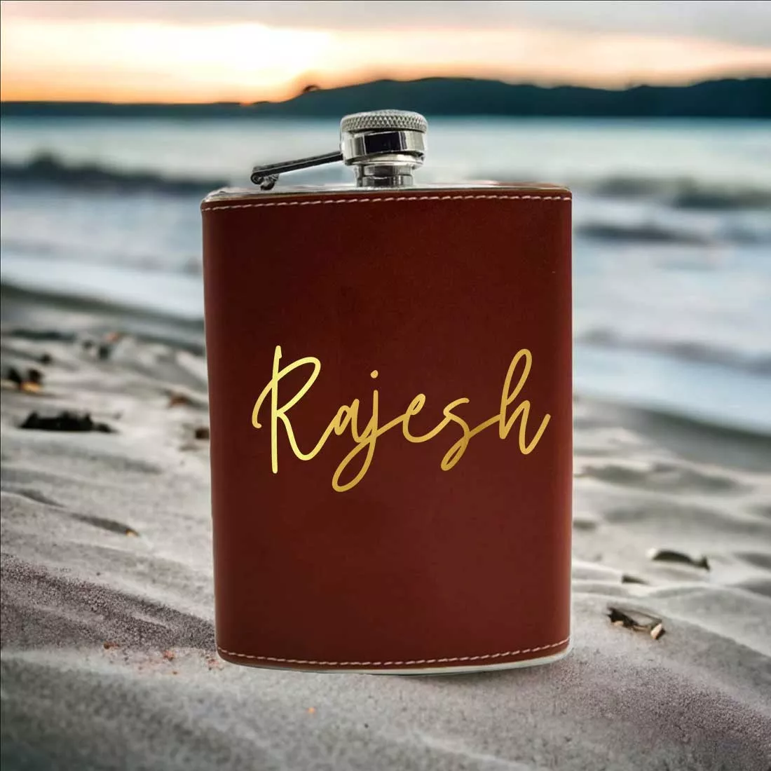 Personalized Leather Hip Flask With Name Stylish Alcohol Flasks