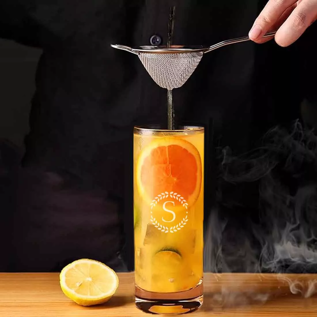 Personalized Mojito Glassware Engraved with Initial - Alcohol Glasses