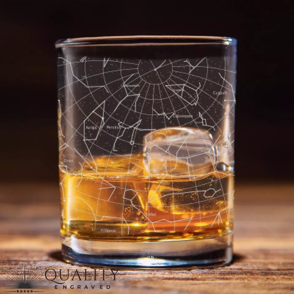 Personalized Night Sky Star Constellation Engraved Glasses