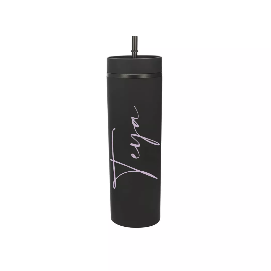PERSONALIZED SKINNY BLACK TUMBLER