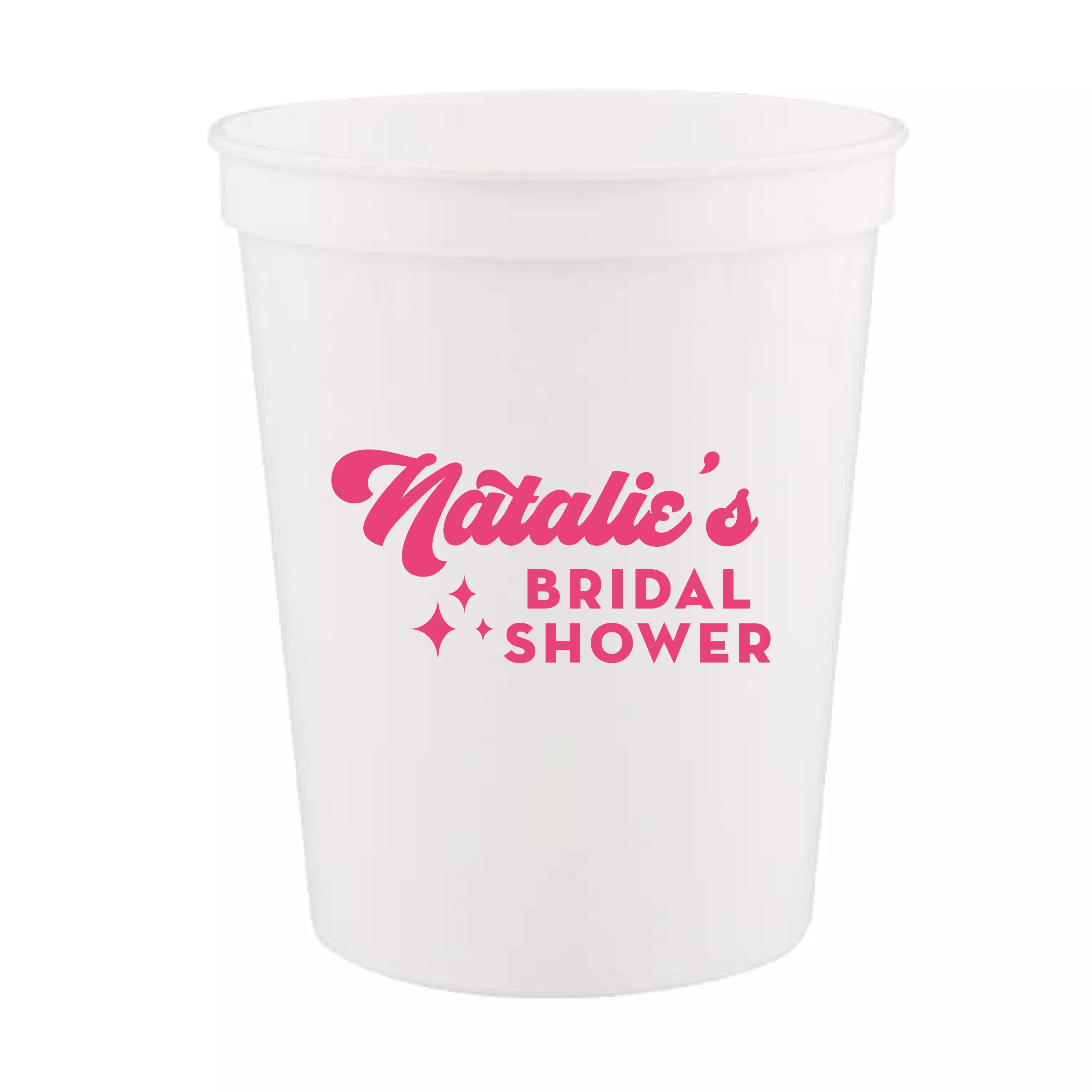 Personalized Stadium Cups for Bridal Showers