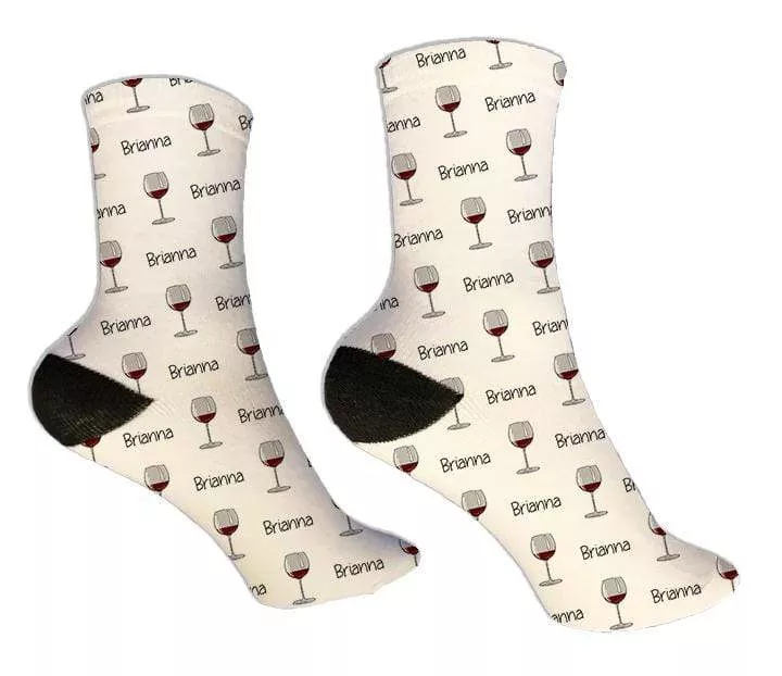 Personalized Wine Glass Design Socks