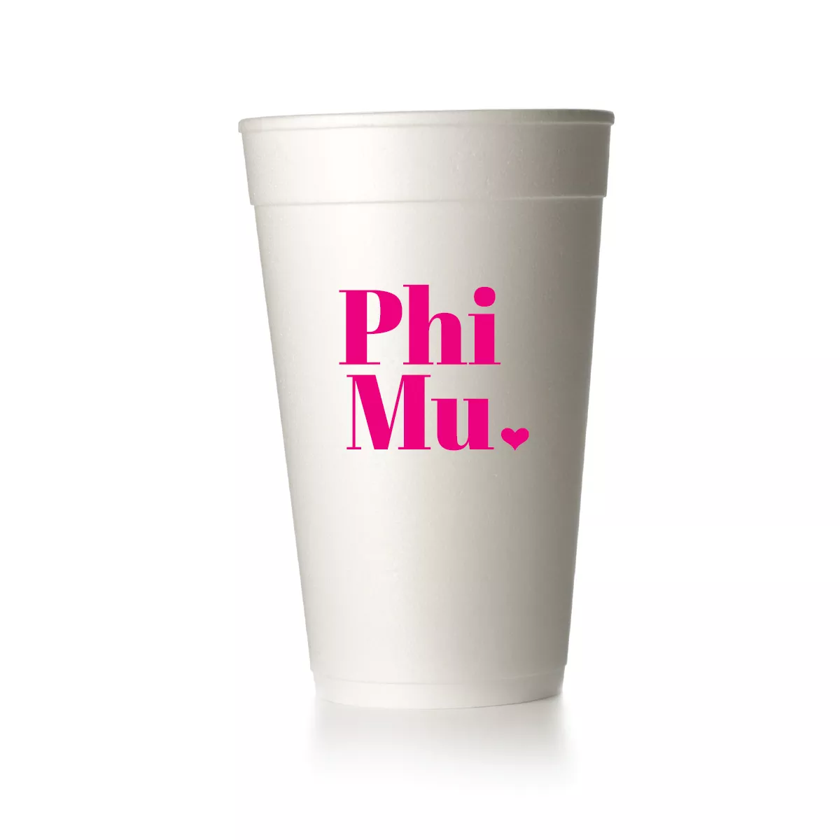 Phi Mu with Heart Cups|Foam&Frost Flex