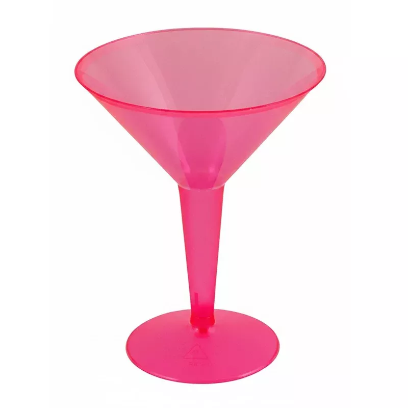 Plastic Neon Martini Cups - 8 ounce - Packs of 10