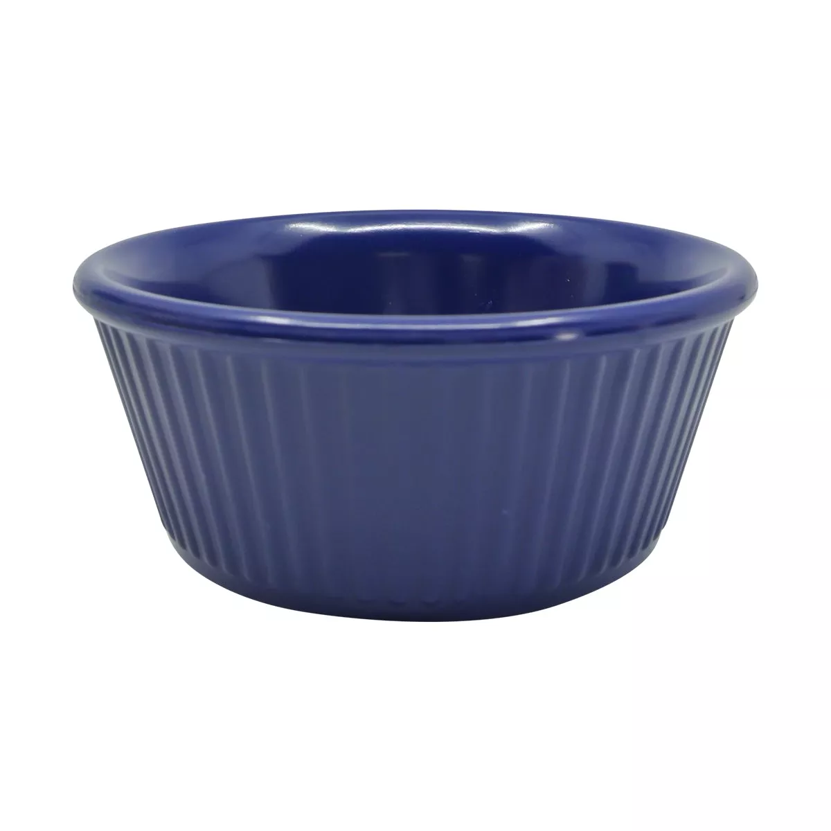Prolon 9289-MDBL Midnight Blue Fluted Shallow Ramekin 4 oz