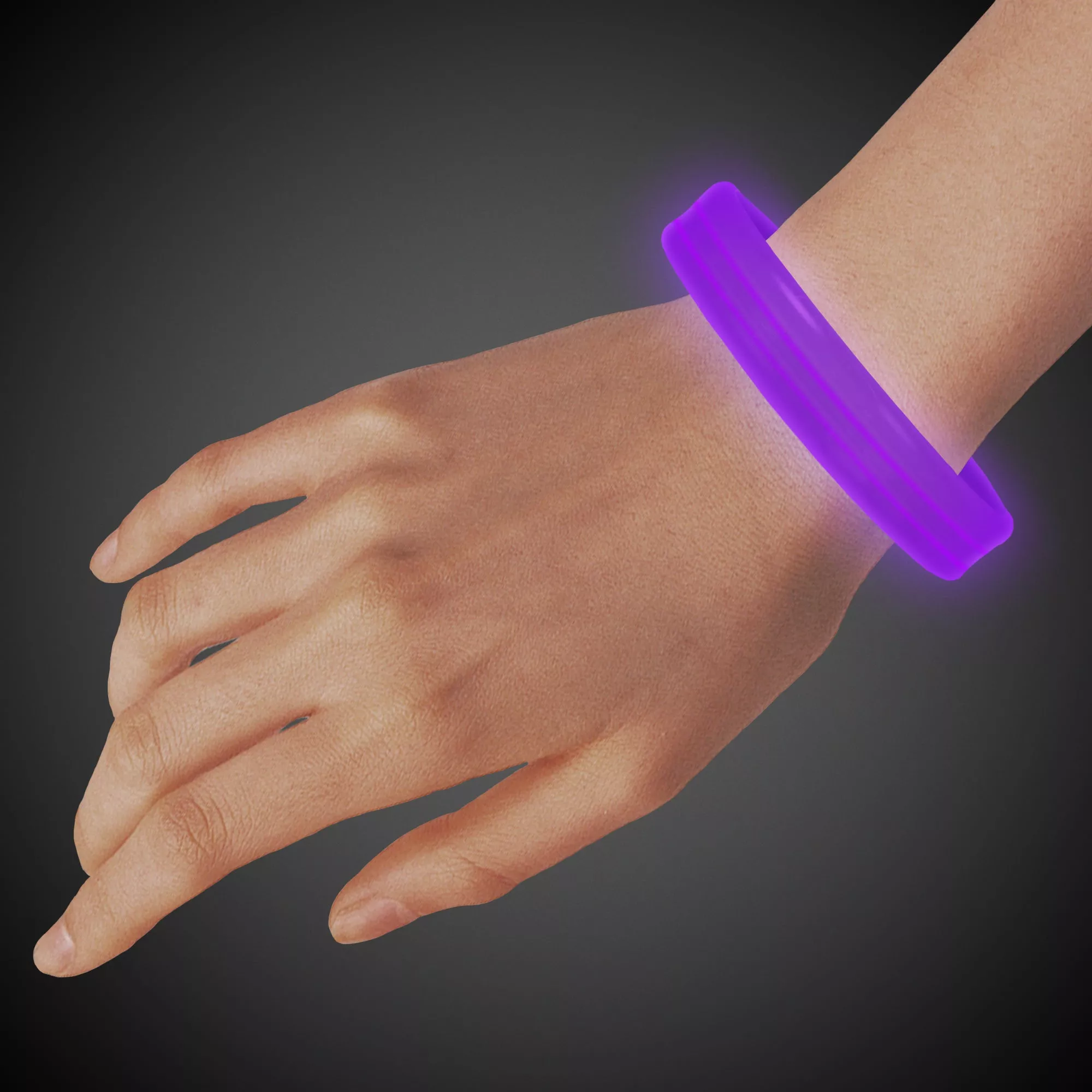 Purple Triple Wide 9 Glow Bracelets